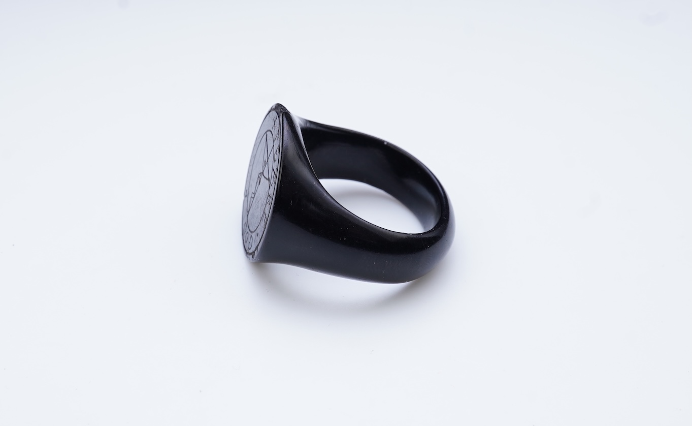 A very rare jet devotional ring, England, possibly 16th/17th century